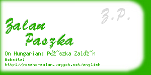 zalan paszka business card